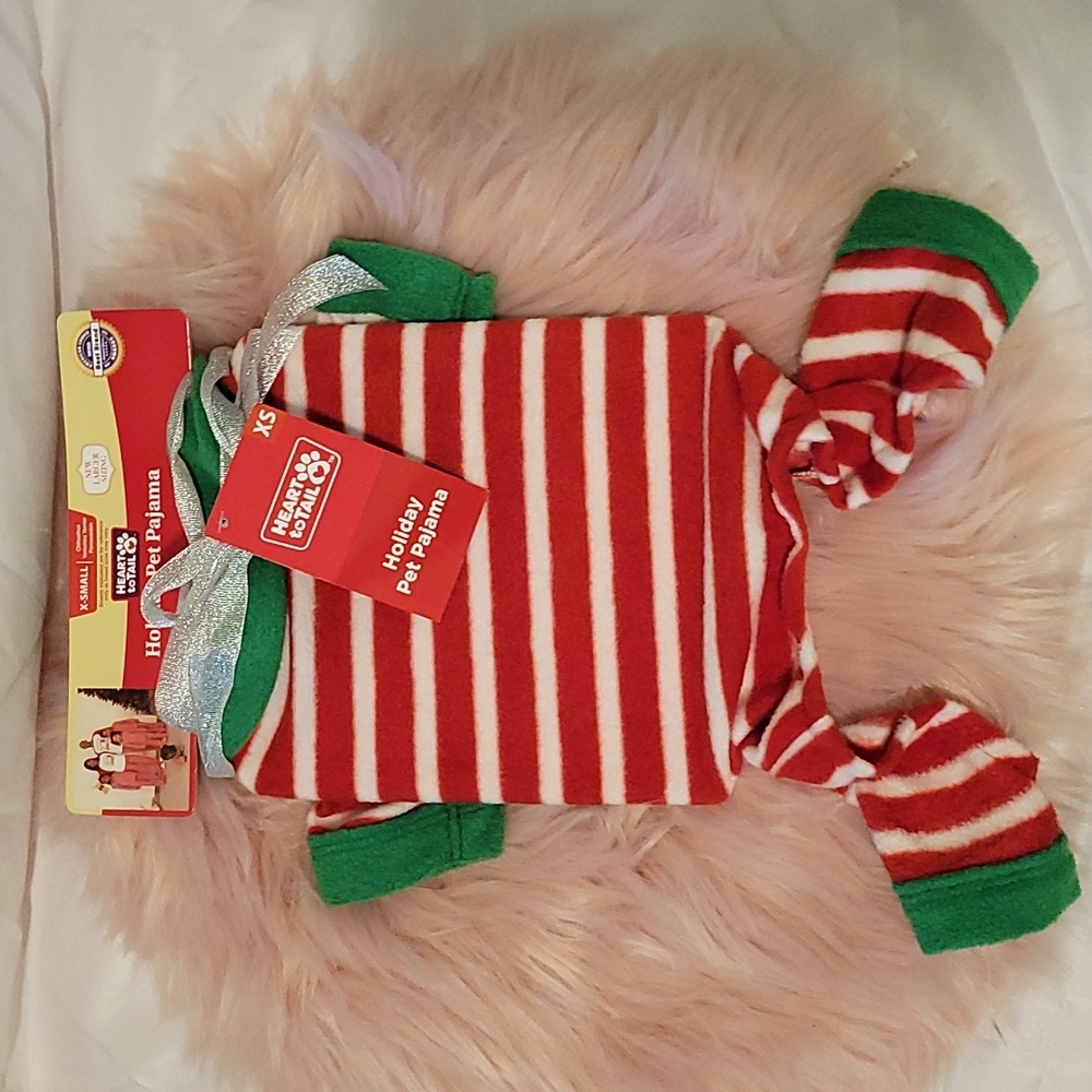 Holiday themed pet pajamas Sz Xsmall